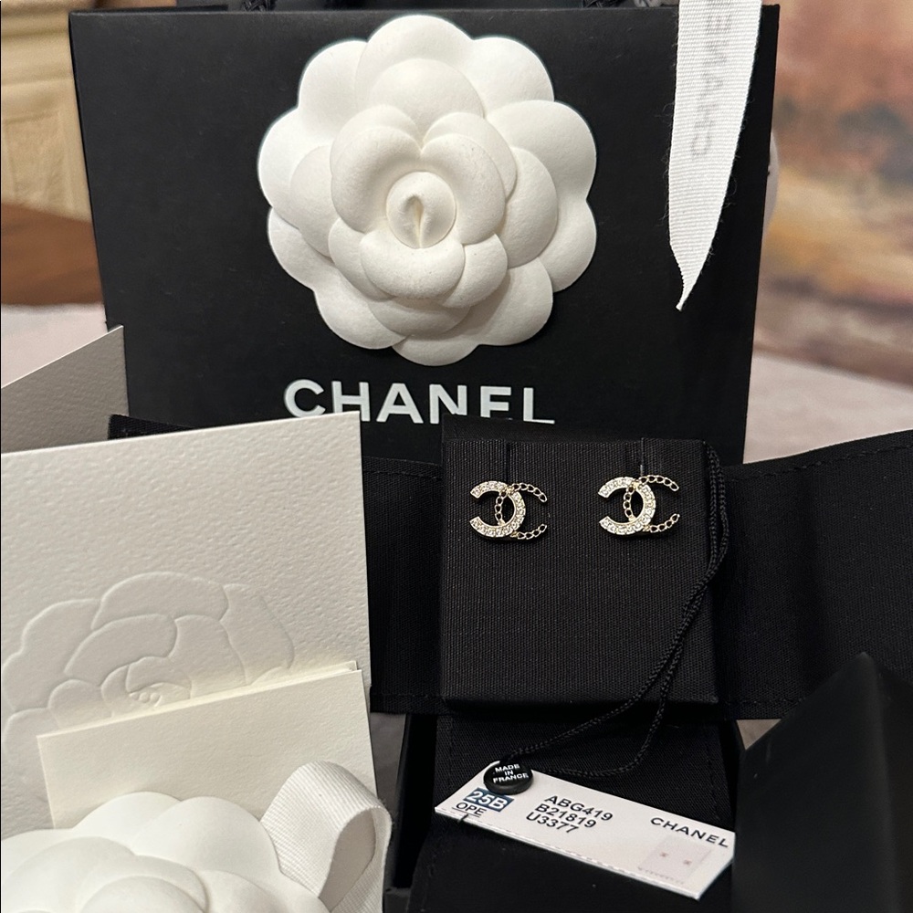 Authentic Chanel CC Earrings